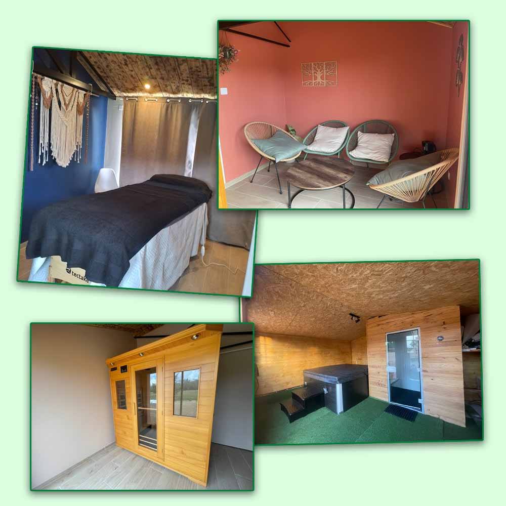 Espace Bien être avec spa sauna Hammam et massages
